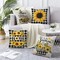Decorative Sunflower Pillow Cover 18x18 Set of 4, Yellow Black Buffalo Plaid Throw Pillow Cover, Farmhouse Sunflower Decor for Home Outdoor Sofa Couch, Fall Flower Pillow case (No Insert)